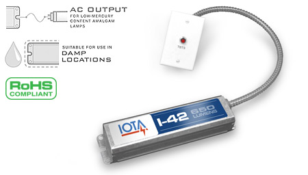 IOTA I-42-EM-A 120/277VAC 3.5W Fluorescent Emergency Lighting Ballast Series AC 