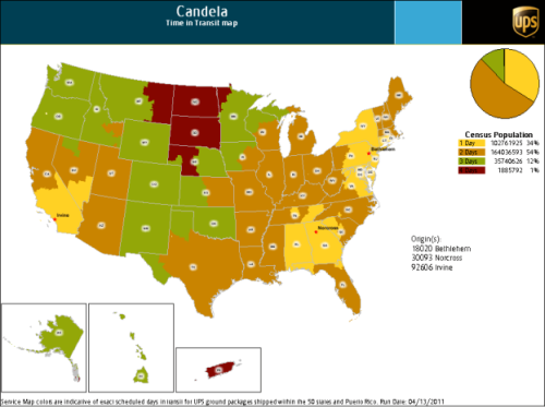 UPS Candela Time In Transit